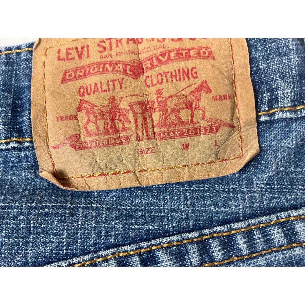 Levi Strauss 505 Jeans Straight Stretch Blue Denim Women Size 14 M (Jan 2003) - Picture 9 of 15